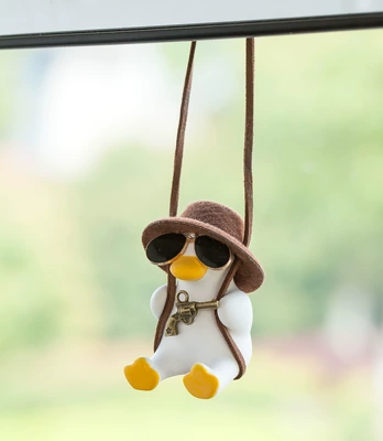 duck car pendant Car Rearview Car hanging - coffee-hat-pistol-duck-pendant