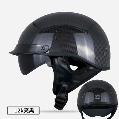 goods motorcycle carbon fiber helmet | Motosiklet kaskı (dəbilqə) - 12k-bright-black-m