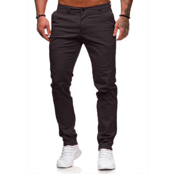 Men's casual solid casual trousers