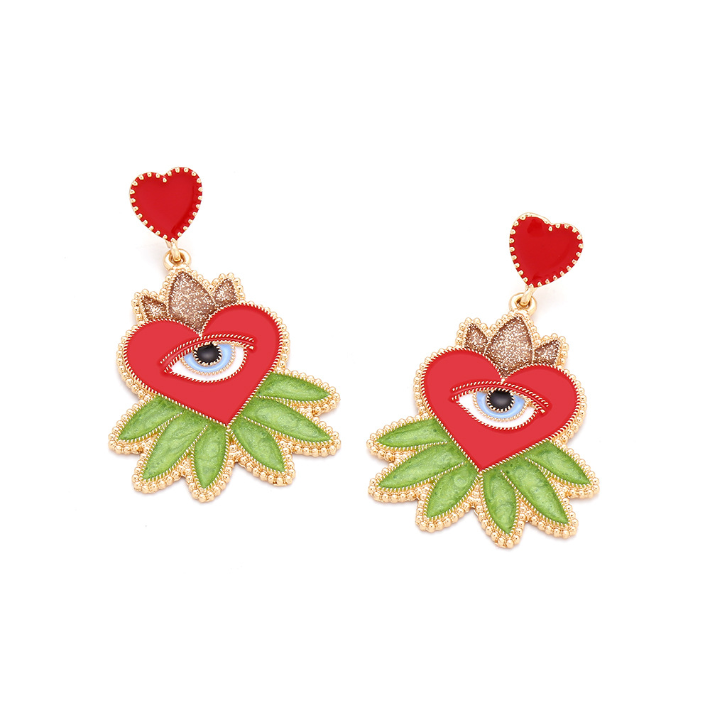 1 Pair Quantity 1 Pair IG Style Modern Style Devil's Eye Enamel Plating Zinc Alloy Drop Earrings
