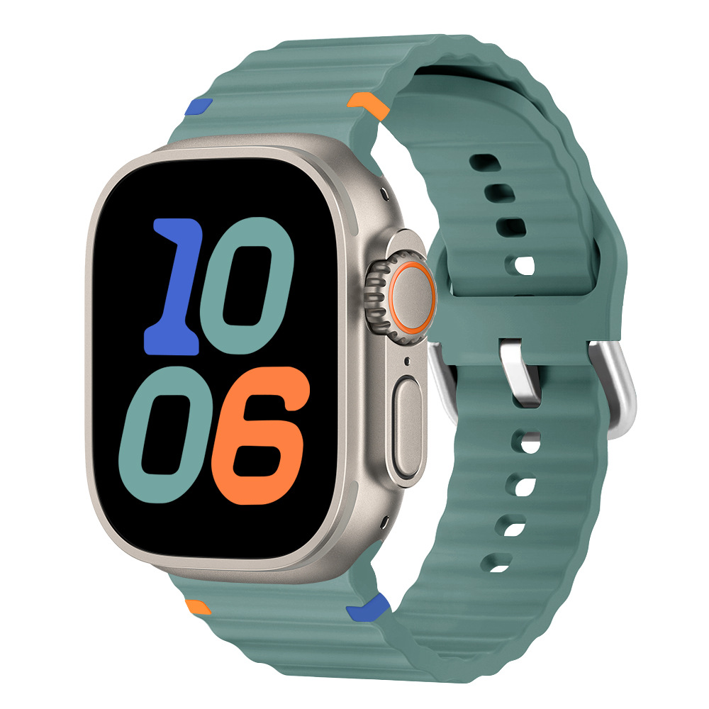 Aplicable Apple Watch correa applewatch8SE7654 onda de sutura de silicona moda deportiva nueva
