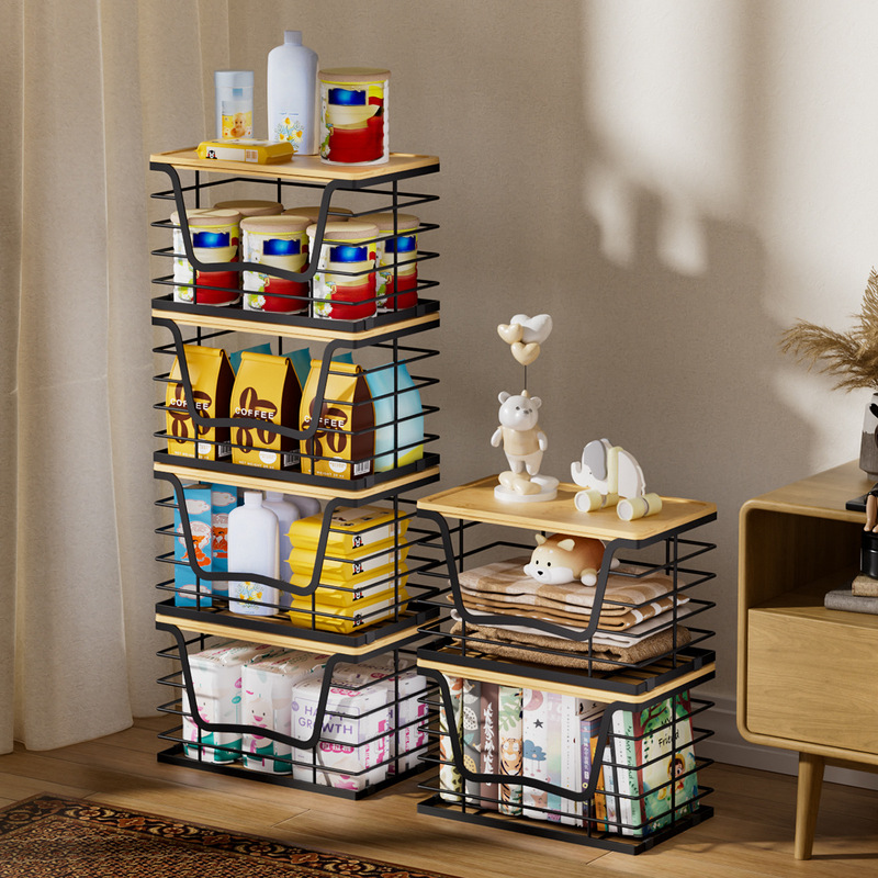 Kitchen Multifunctional Seasoning, Fruit, and Vegetable Storage Basket, Countertop Garbage Bag Storage Rack, Wall-Mounted Miscellaneous Storage Basket