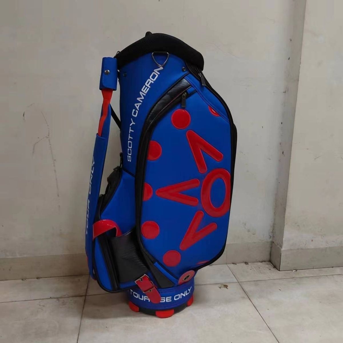 新款高尔夫球包高尔夫标准golf球袋PU男士防水球杆男女兰红默认项