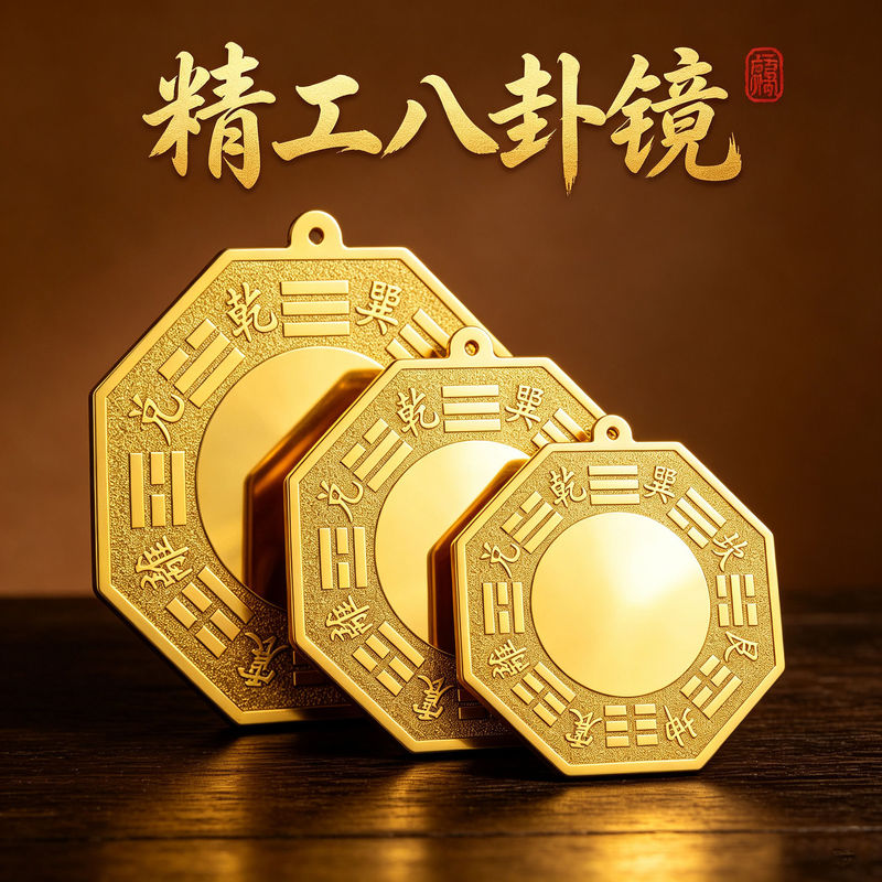 Manufacturer wholesale Tai Chi double fish mirror, convex mirror, concave mirror, pendant for windows, shop doors, feng shui pendant, bagua mirror