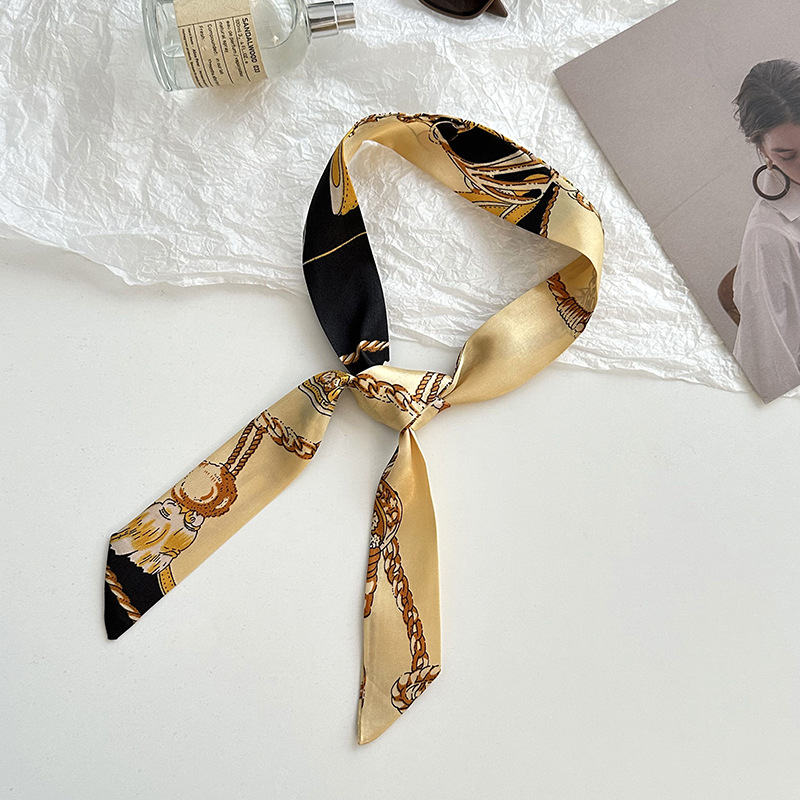 Bufanda de seda, tira larga, sentido de alta gama, nueva moda, todo-fósforo, diadema, cinturón para el cabello, bolso para el cabello, cinturón para el pañuelo multiusos