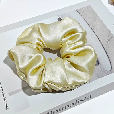 Accessory for Women 100% Mulberry Saç üçün rezinlər - 30mm-6cm-hair-tie-champagne-color