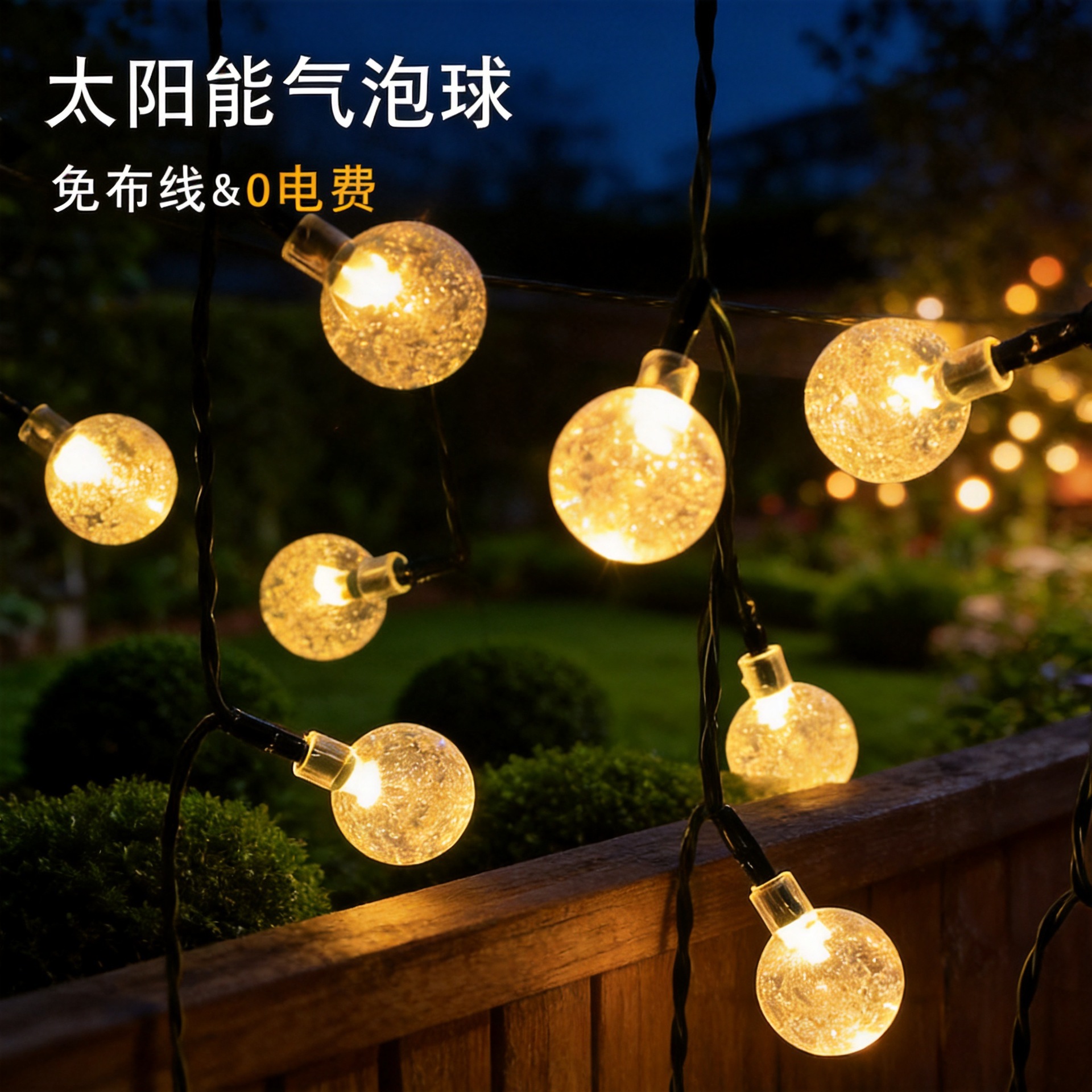 Fabricante LED burbuja solar lámpara de bola de cristal transfronteriza lámpara de bola de cristal lámpara de jardín exterior decoración de lámpara de color bola