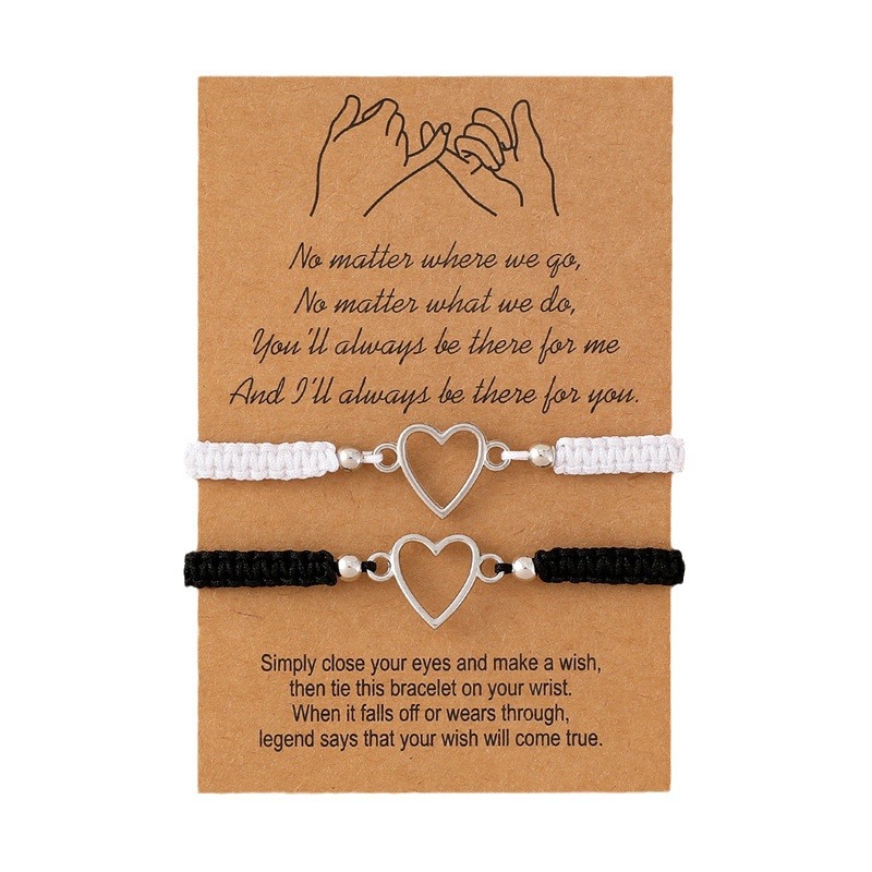 Pulsera tejida de amor transfronteriza, cuerda de aleación simple europea y americana, cuerda de mano de pareja de amistad ajustable, fábrica al por mayor
