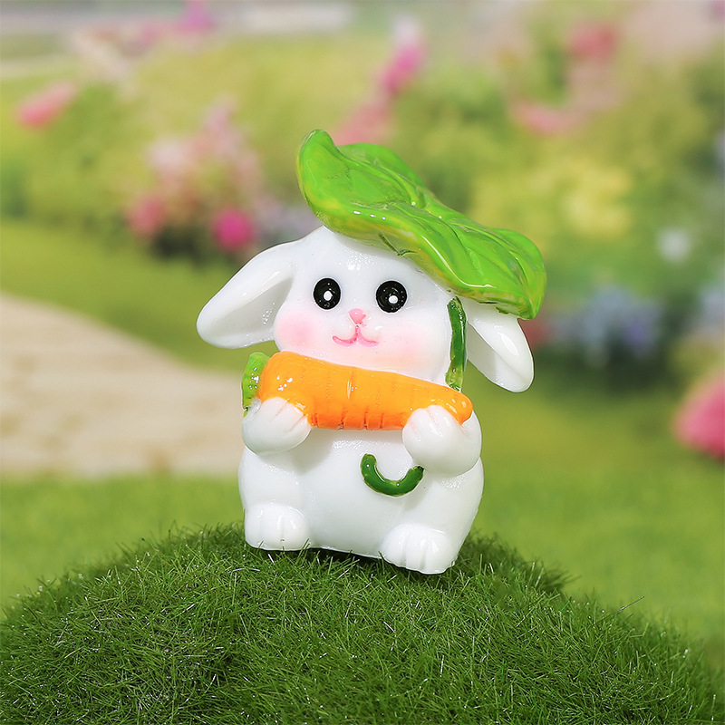 可爱微景观摆件兔子蘑菇园艺装饰树脂工艺品 迷你场景造景DIY配件|undefined