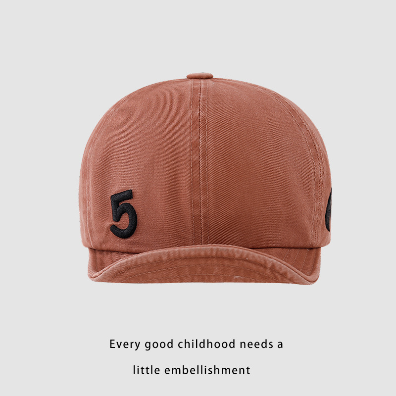 Corea del Sur compra ropa infantil para niños niñas sombrero casual 2024 otoño simple base retro corto gorro de periódico para niños