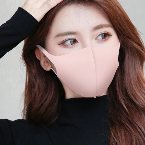 Ice silk cotton knitted 3D black manufacturer wholesale women's spring, summer and winter dustproof breathable washable sunscreen printed LOGO