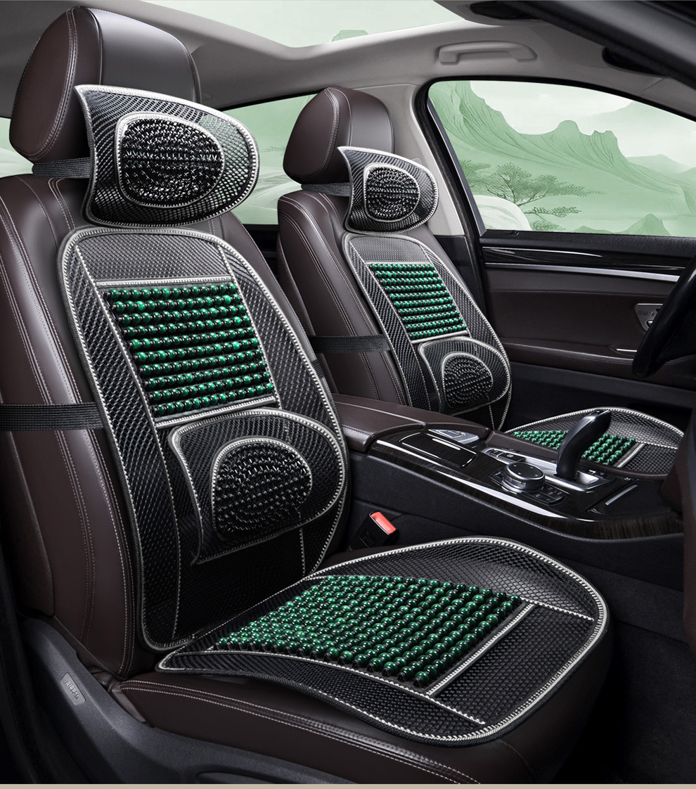 Car Seat Cushion, Cool Cushion, Wooden Bead Ventilation Seat Cushion, Ice Silk, Breathable for Summer, Universal for All Seasons, Truck Seat Cushion, Ice Silk