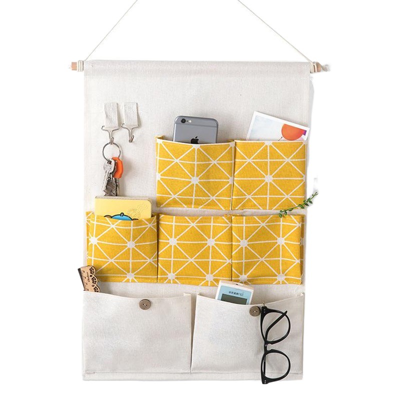 Bolsa de almacenamiento colgante de tela para el hogar bolsa de almacenamiento de artículos diversos colgando detrás de la puerta bolsa colgante de pared de múltiples capas