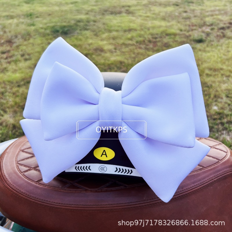 Electric Vehicle Decorative Bow, Cute Velcro Helmet, Motorcycle, Multi-Color Purple Series, Cross-Border Cute and Fun