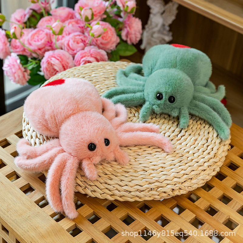 新しい面白いレッドテールスパイダーぬいぐるみシミュレーション昆虫人形卸売トリッキー人形卸売|undefined