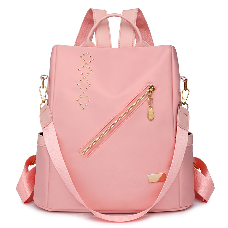 Nuevo estilo remache damas mochila antirrobo moda ligero ocio viajes al aire libre mochila de nailon mochila escolar para estudiantes