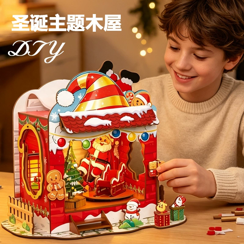 Деревянный домик-конструктор с музыкальной шкатулкой DIY