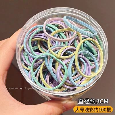 High Elastic Hair Band Baby Durable Hair: Saç üçün rezinlər - large-color-can-of-100-sticks