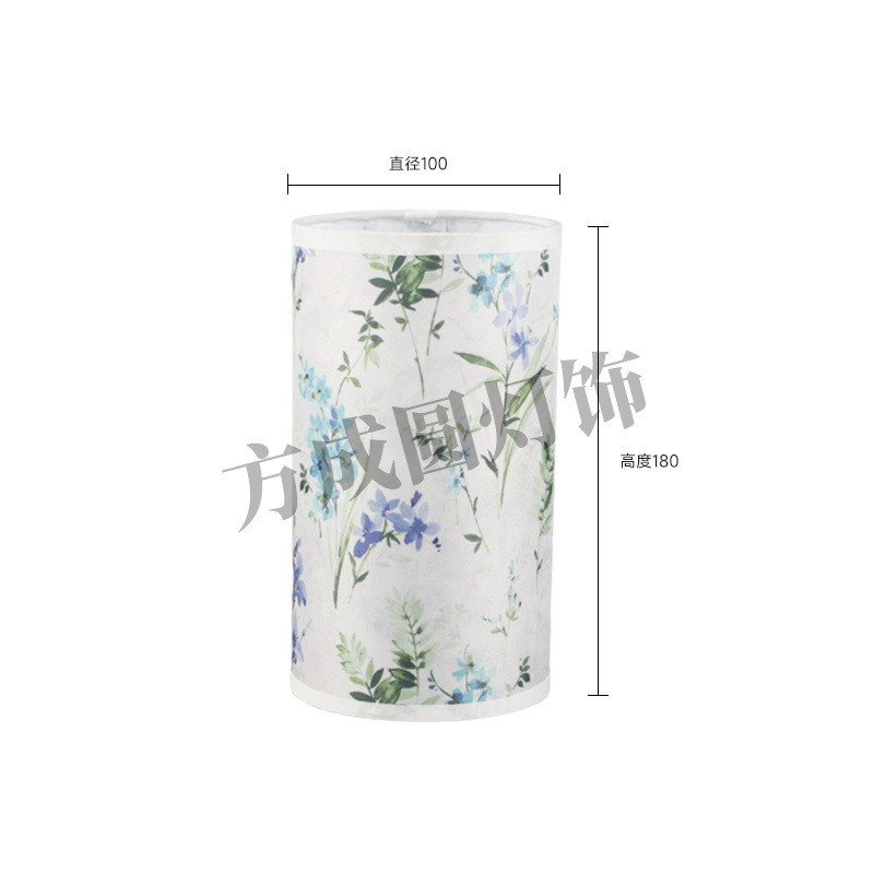 Lámpara de mesa de tela, pantalla de lámpara, estilo antiguo chino, patrón de impresión floral, tela, lámpara de cabecera de dormitorio, carcasa de pantalla de lámpara