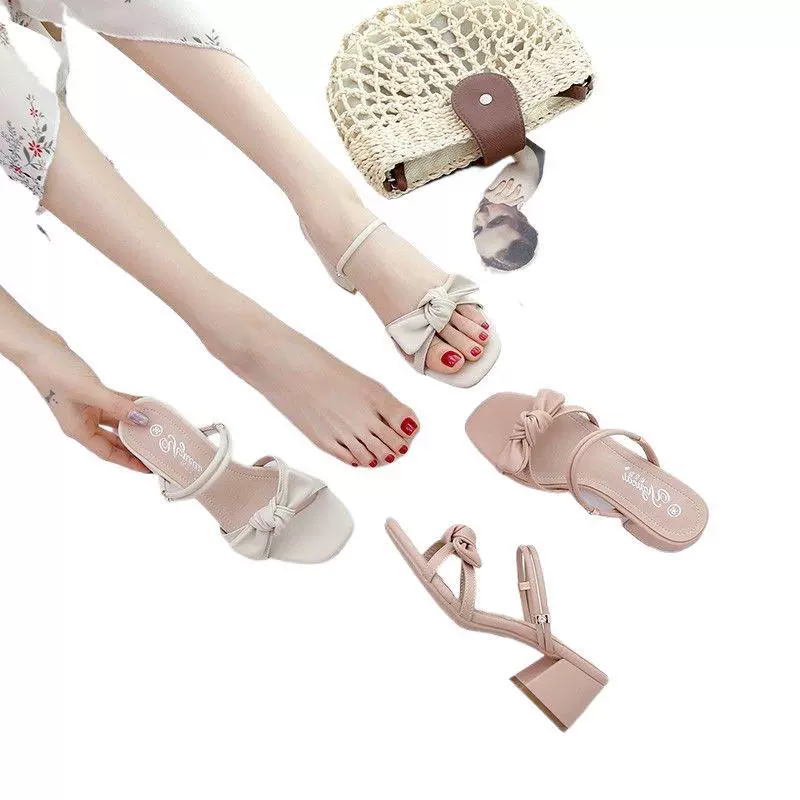 Summer universal fashionable comfortable slippers with bow
