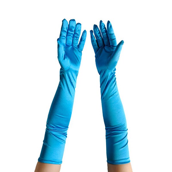 elastic long black purple sexy gloves for bride