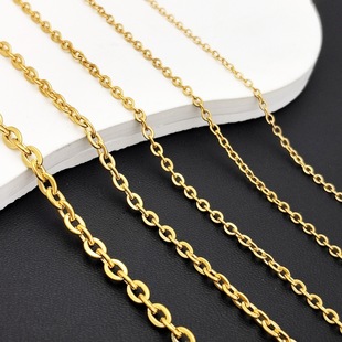 Diy titanium steel 18k furnace real gold small chain variety of O-chain extended chain bracelet necklace jewelry material accessories