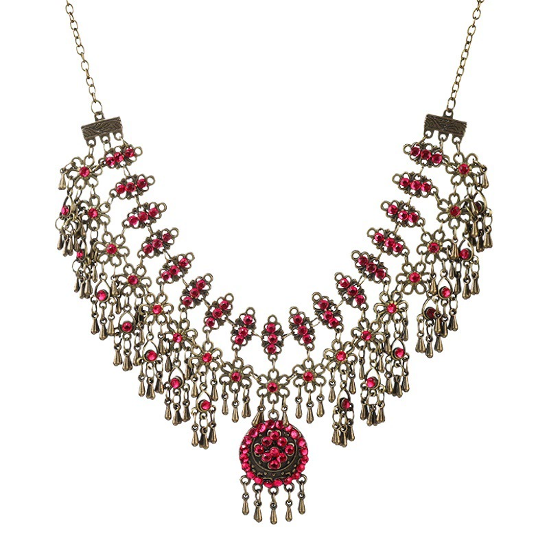 Миссис Ху Чжу в том же стиле головной убор с кисточками на лбу женские экзотические украшения для волос Ретро головной убор античные капли для бровей