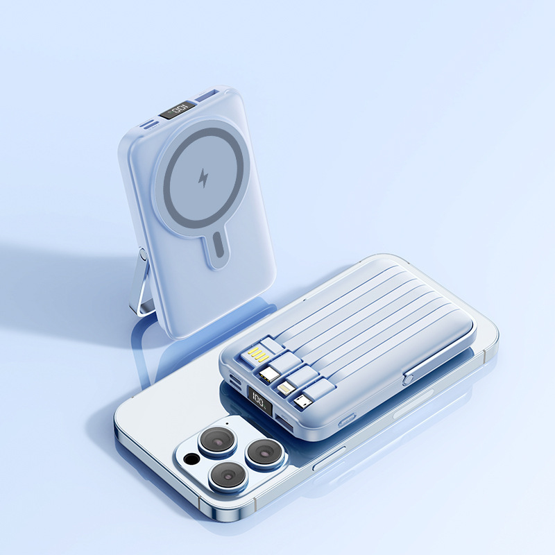 コンパクトミニスタンド磁気高速充電パワーバンクmagsafeにはワイヤレス充電モバイル電源卸売が付属しています|undefined