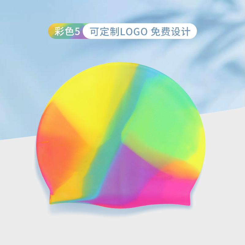 Sombreros de natación para adultos y niños impermeables universales sombreros de silicona 50g logotipo imprimible sin estrangulamiento sombreros de natación fabricantes al por mayor