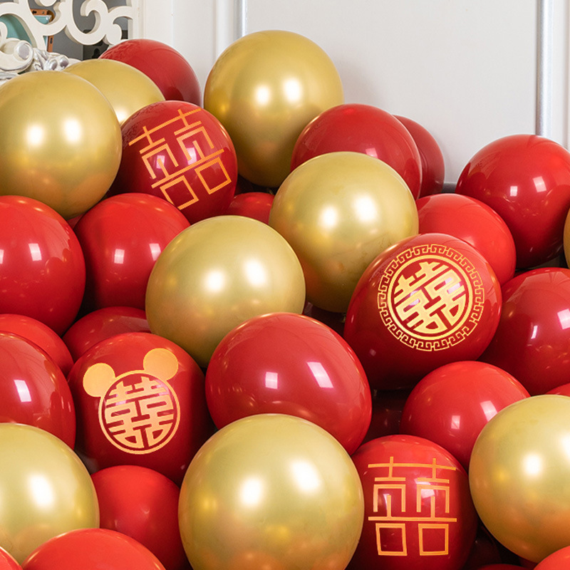 Decoración de la casa de boda globo de boda doble capa gruesa granada rubí globo rojo compromiso suministros de boda