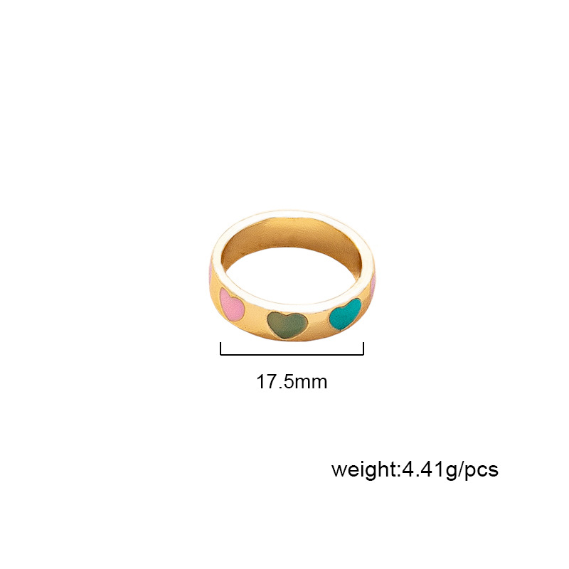 Vente En Gros Bijoux Bague Coeur De Couleur Simple Nihaojewelry display picture 1