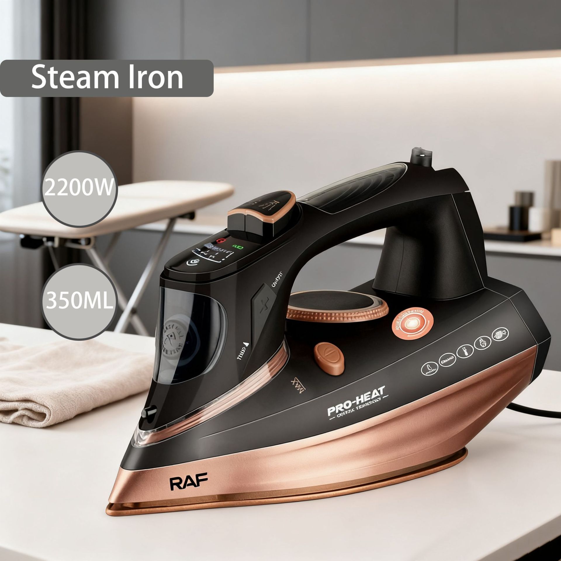 Cross-Border European Standard Automatic Steam Electric Iron Small Ironing Machine Ironing Clothes Three-Speed Temperature Adjustment 2200W Electric Iron