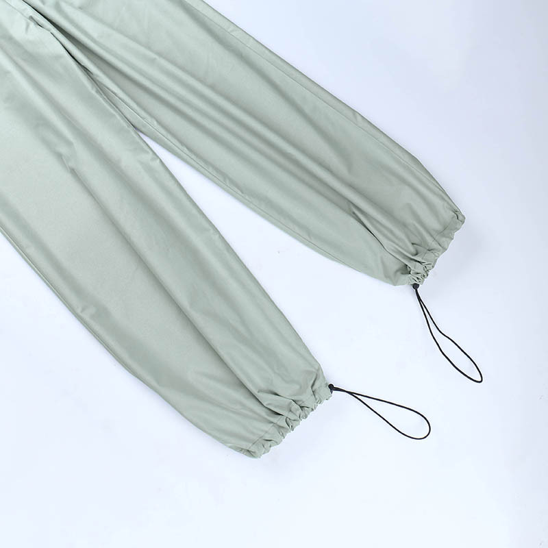 Drawstring Waist Casual Straight Pants Street Trends Women Simple Loose Cargo Pants in Pants