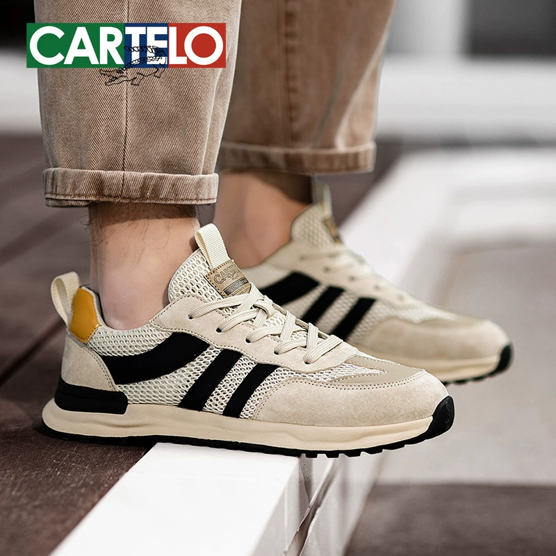 Katile крокодил мужская обувь 2025 новый летний дышащий сетка повседневный бег спортивные кожаные ботинки для отца