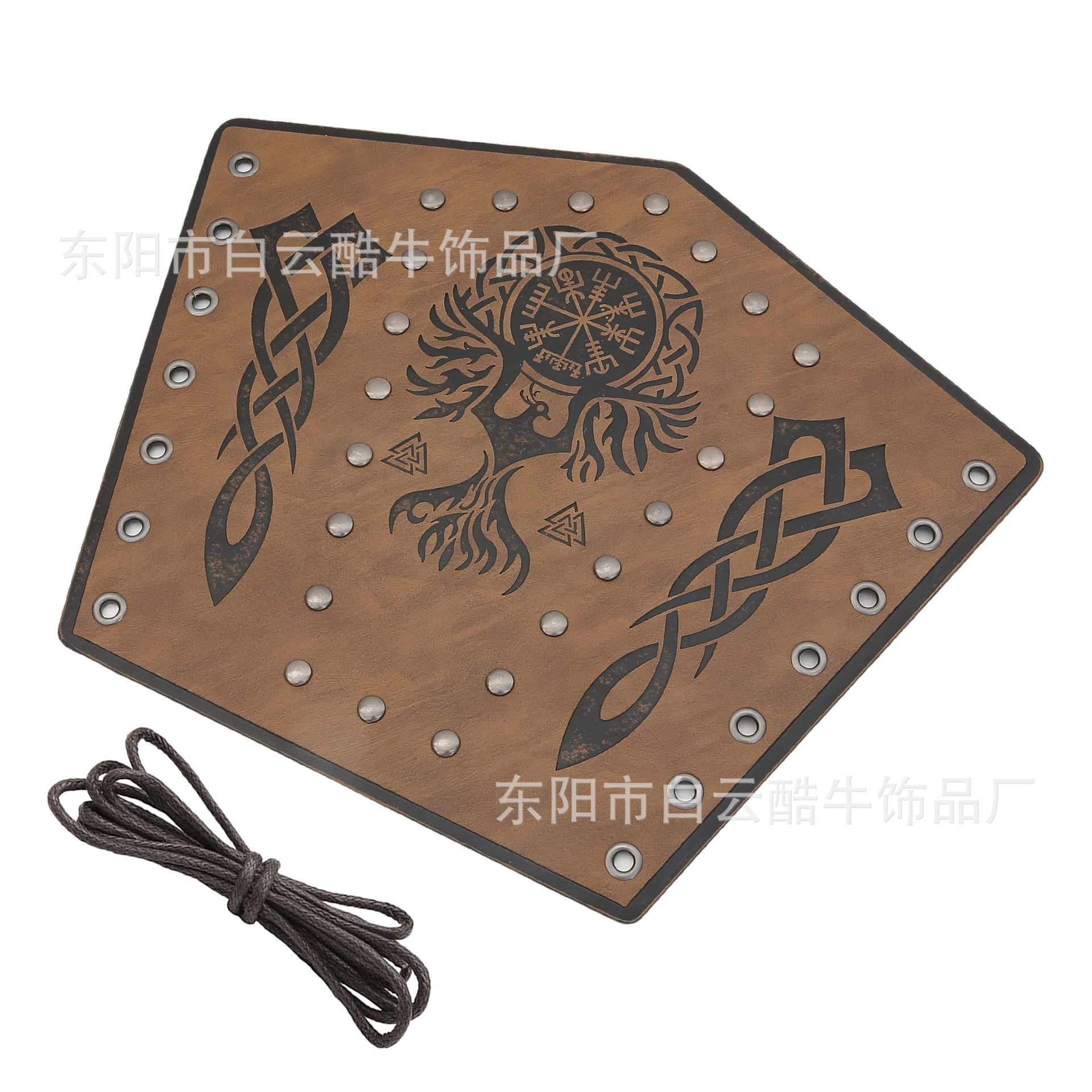 Pulseras exageradas de gran venta de Temu, pulseras con remaches de PU de estilo medieval, protectores de brazos de ciclismo con cuerda encerada personalizada, accesorios de COSPIAY