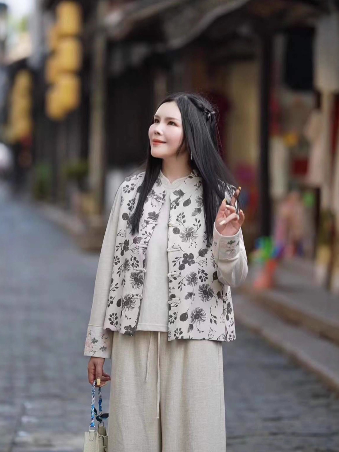 2025 otoño estilo nacional chino vertical collar hebilla en ambos lados vestir chaleco de mujer chaleco corto