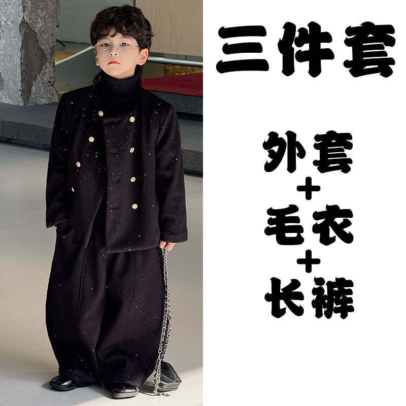 Черный комплект, флисовая куртка, флисовые черные штаны, свитер, 3 предмета, в стиле Шанель
