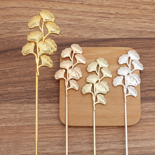 DIY Accessories Ginkgo Leaf Flower Piece Alloy Hair Stick (15212)