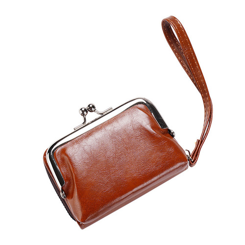 2024 new coin card holder cross-border supply women's buckle coin purse 4-inch zipper clip bag clutch bag