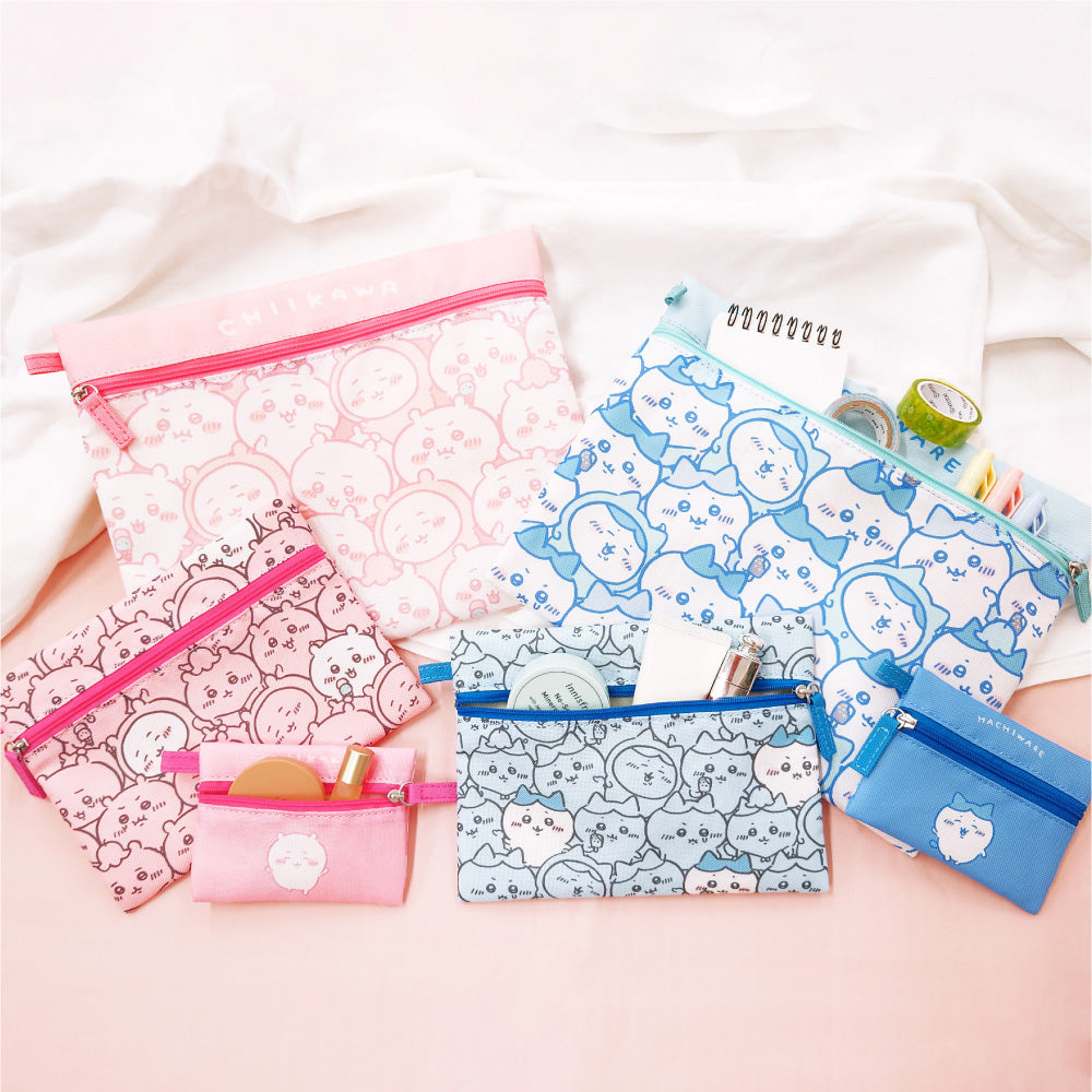 Japanese-Style Cute Cartoon Jiikawa Storage Bag Usachi Zipper Stationery Pencil Case Small Makeup Bag Three-Piece Set