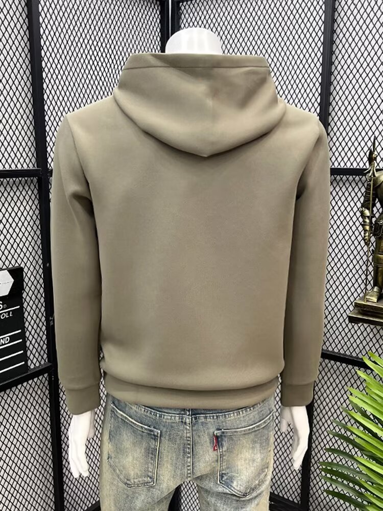 Hooded Hoodie Men's Autumn And Winter New Style Handsome Youth Top Casual Long Sleeved Jacket_viptrois.com