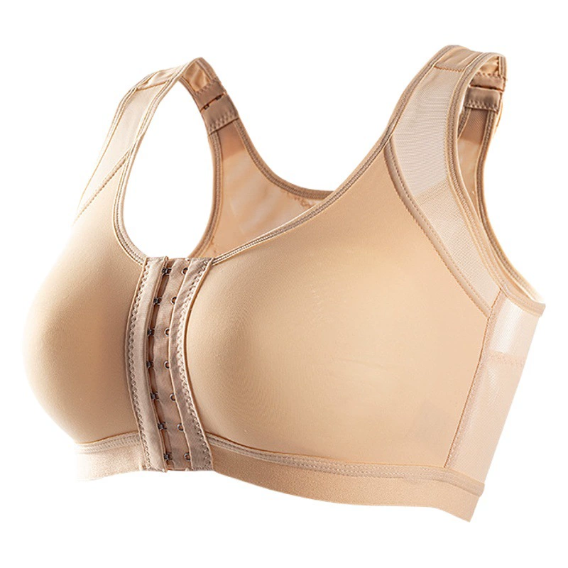 Европейская и американская передняя пряжка закрывает спортивный бюстгальтер большого размера без стального кольца
