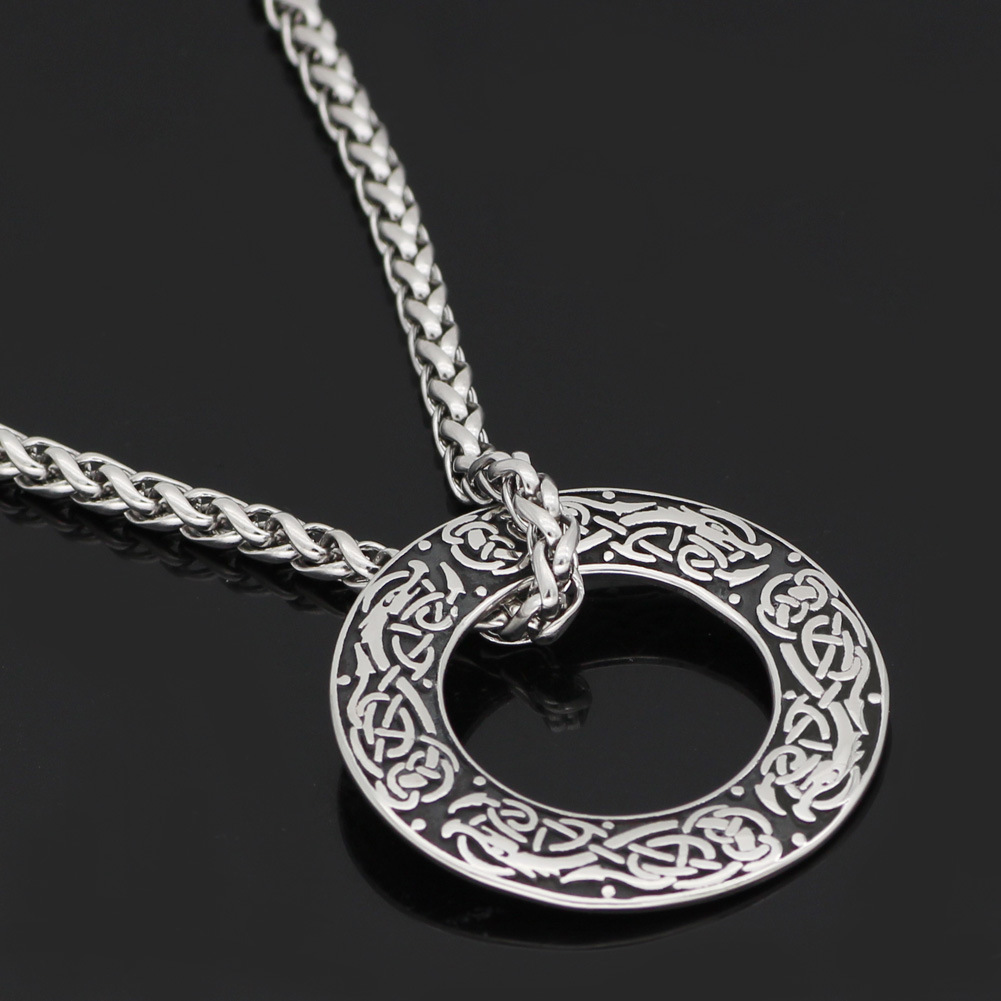 Viking Wolf Raven Pendant Image 4