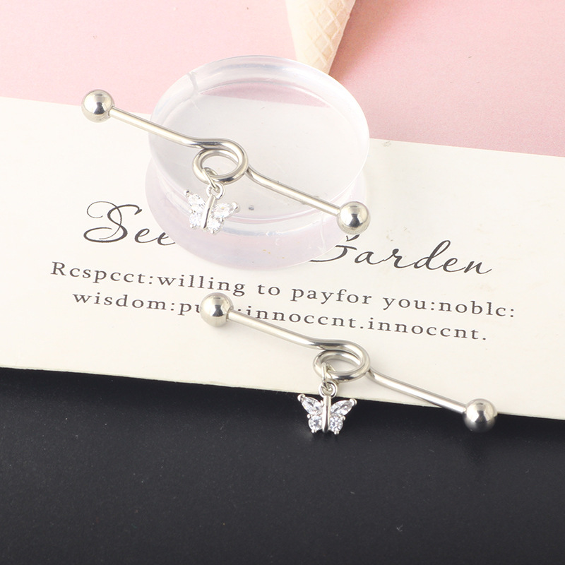 2022 Cross Love Ear Long Rod Earrings Piercing Jewelry Industrial Long Ear Rod Ear Bone Nails detail image 38