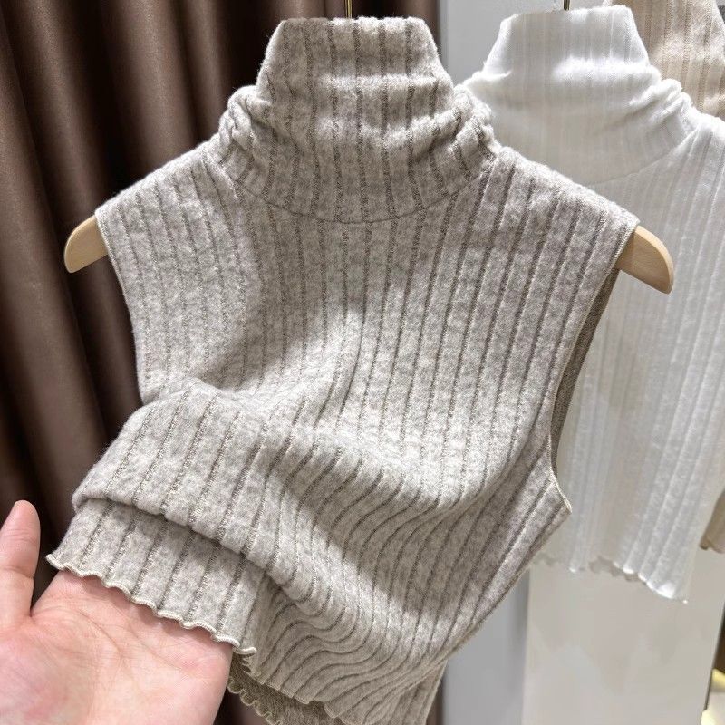 Soft and Fluffy Brushed Turtleneck Base Shirt for Women, New Stylish Warm High-Neck Sleeveless T-Shirt Top for Spring, Autumn, and Winter