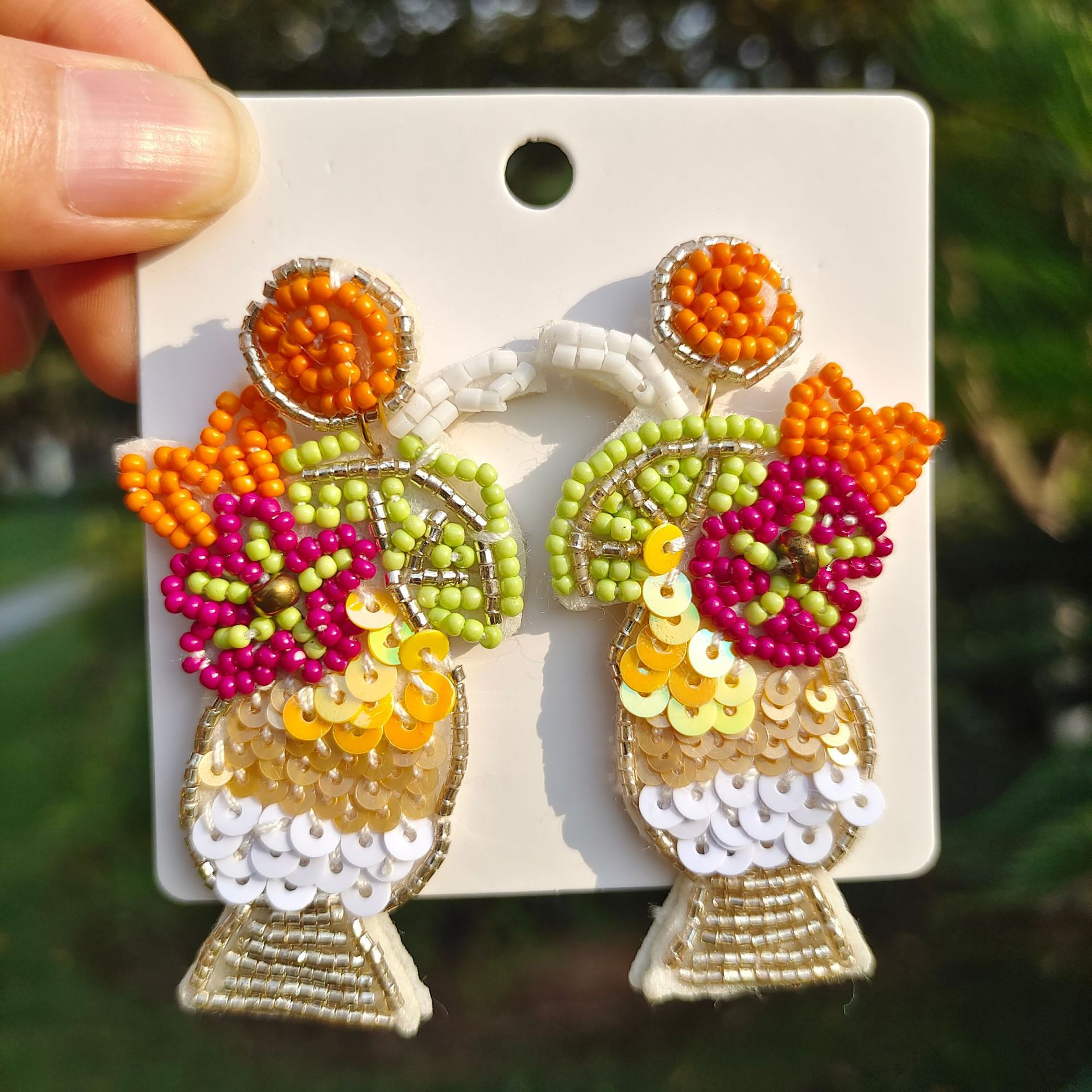 Fashion Wine Glass Beaded Women's Drop Earrings 1 Pair display picture 4