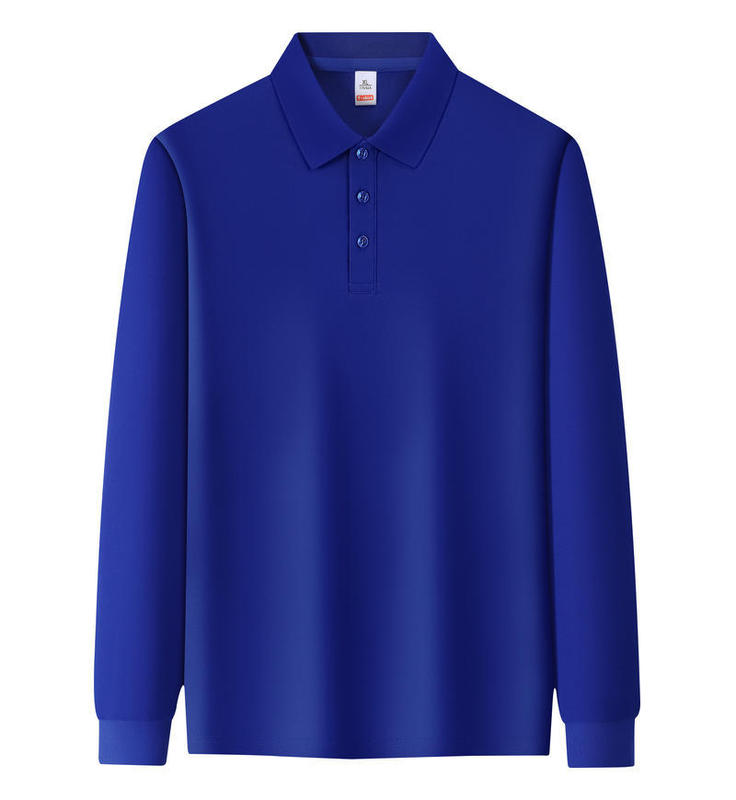 新款纯色长袖翻领POLO衫定制企业文化广告衫印logo团队工作服刺绣|undefined