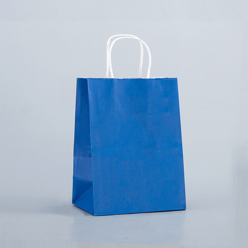 Bolsa de papel kraft portátil en stock Bolsa de embalaje de alimentos para pan Bolsa de embalaje para llevar Bolsa de regalo de compras con logotipo