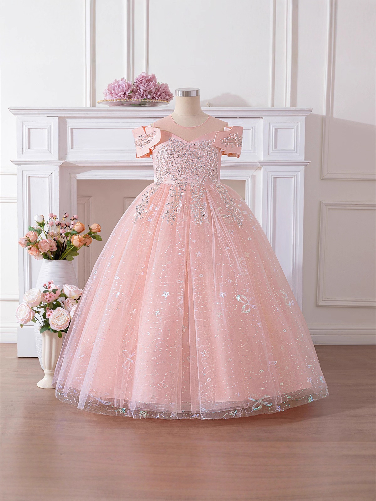Actuación de piano para niños Vestido de niña Anfitrión Vestido de niña de alta gama Vestido de regalo de cumpleaños de bebé Vestido de princesa