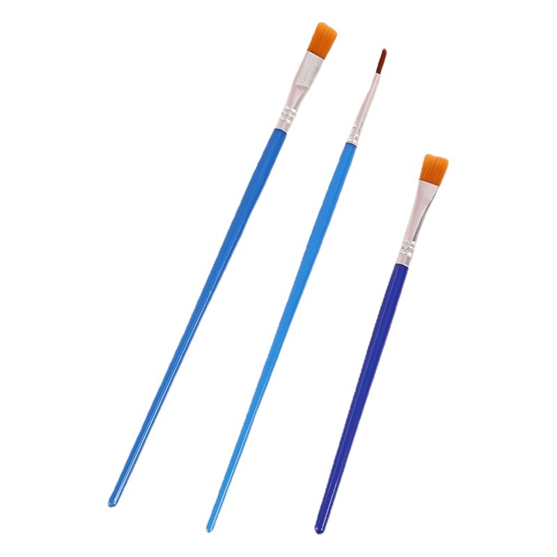 Venta al por mayor de nylon cepillo pintura de los niños gancho pluma cabeza plana pintura DIY digital pintura al óleo acuarela fila pluma